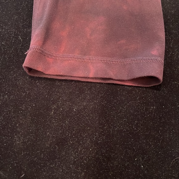 Lululemon maroon camo pattern leggings, cropped just below the knee length - Picture 2 of 5